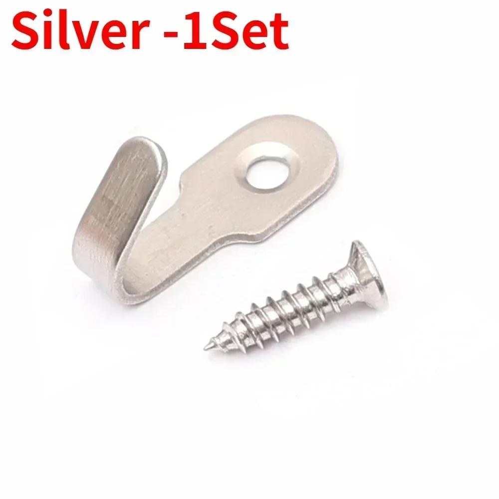 

Мини-крючок из нержавеющей стали с винтом, вешалка для ключей, настенные пробивные крючки J-образной формы, кухонные принадлежности, фурнитура для ванной комнаты Silver