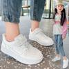 2025 Spring and Autumn Little White Shoes Girls' Children's Sneakers New Leather Surface Waterproof Boys' Board Shoes Casual Students