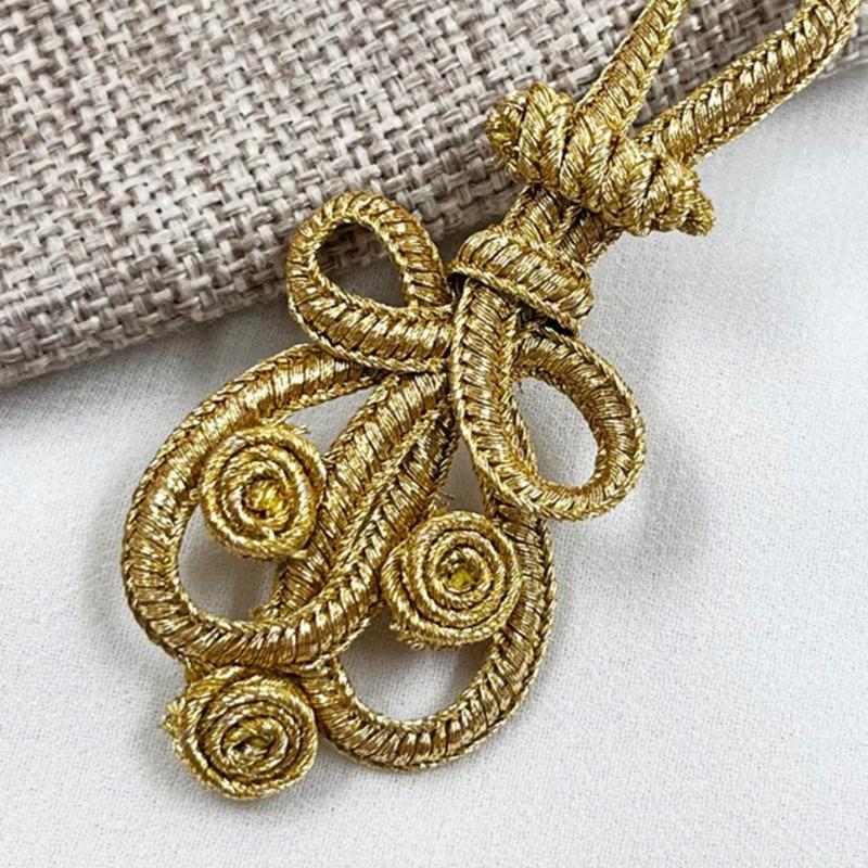 Exquisite Heart Shaped Qipao Belt Charm Handmade Cheongsam Belt Pendants Ornament For Traditional Costume Accessories