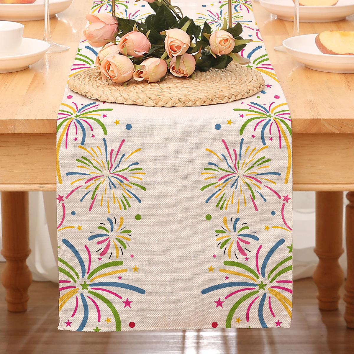 

С Новым годом скатерть для стола, новогоднее украшение для ресторана, атмосферная скатерть, льняная пятностойкая настольная флаг 33x183cm