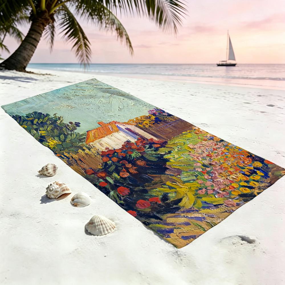 V-van art Towel Large G-Gogh Quick-Drying Microfiber soft Beach Towel for Travel Fitness Sauna Bathing Camping