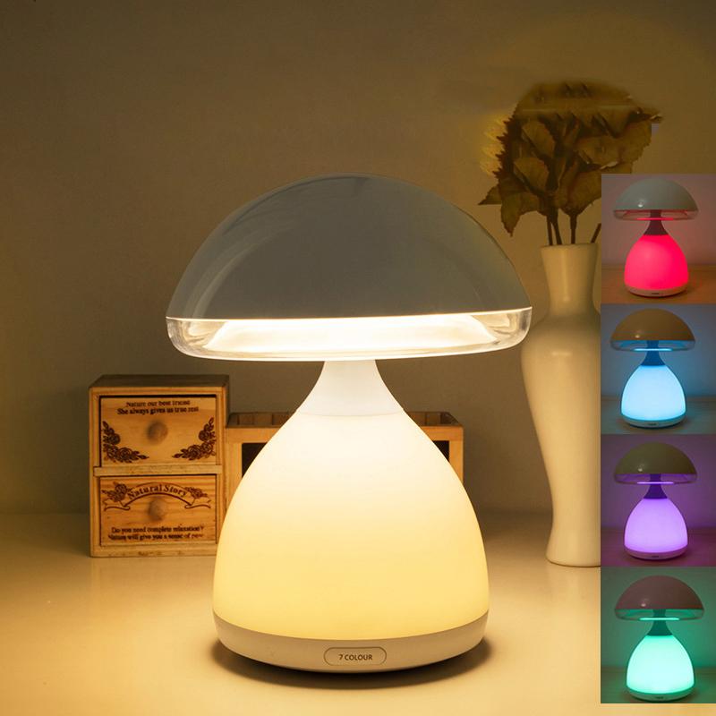 LED Pilz Kleine Tisch Lampe Tragbare USB Lade Dimmbare Blume Knospe Lampe Schlafzimmer Nacht Lampe