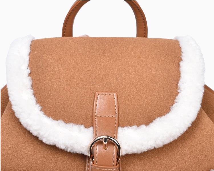 Rucsac de pluș de înaltă calitate pentru femei, iarna 2025: Stil colegial, Lux discret pentru călătorii și navetă