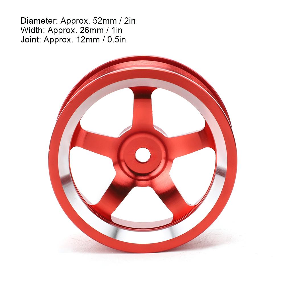 4Pcs 1/10 Aluminum Alloy Wheel Hub Accessory RC Parts Fit for HSP 94123 Touring Drift CarRed