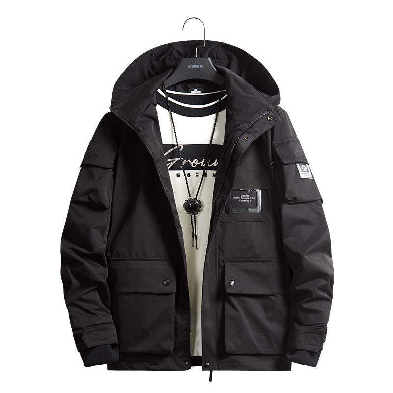 Youth Yellow Japanese Cotton Windbreaker with Flap Pockets - Spring & Autumn Loose Fit Jacket