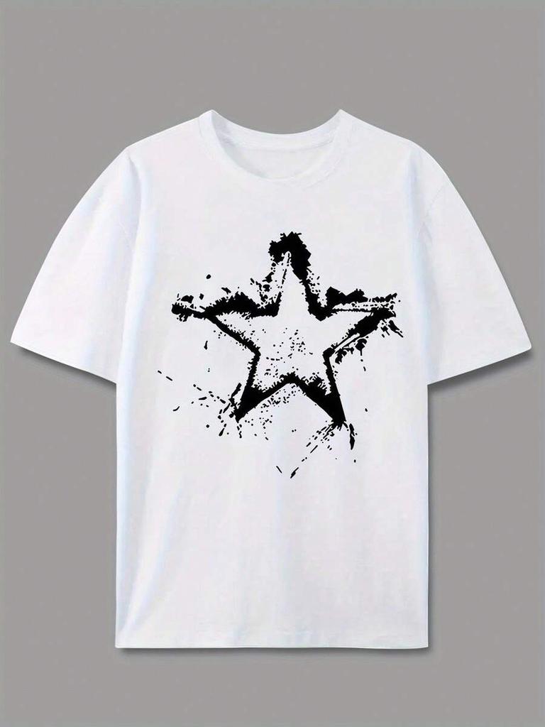 Casual Grafisch T-shirt voor Unisex - Korte Mouw Ronde Hals