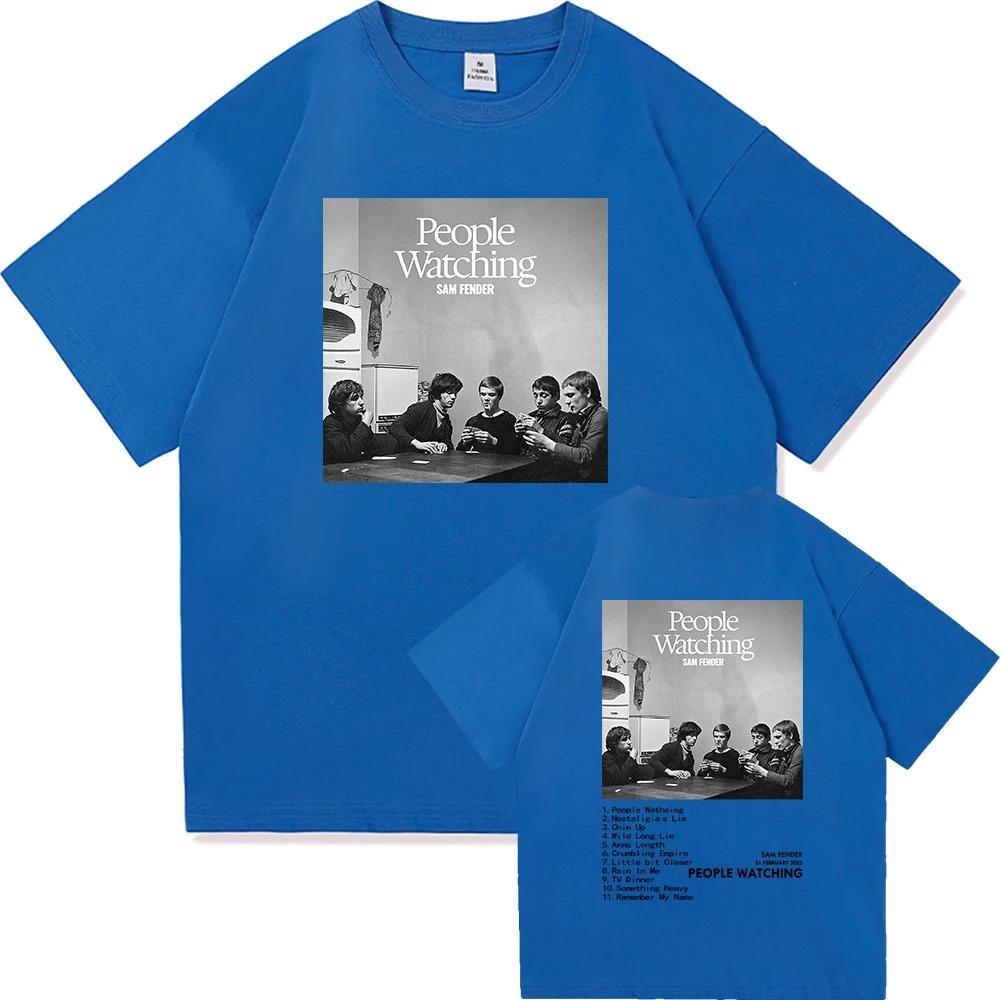 

Футболка Sam Fender People Watching 2025 Tour Чоловічий_жіночий одяг Ретро Хараджуку Висока якість Короткий рукав Великий розмір Вільний м який 4XL