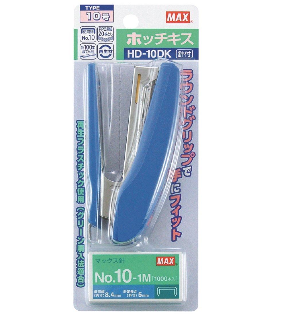 

Максимальный блистер с 10 синими степлерами, вместимость 20 листов, упаковка, нет. Степлер, HD-10DK, синий