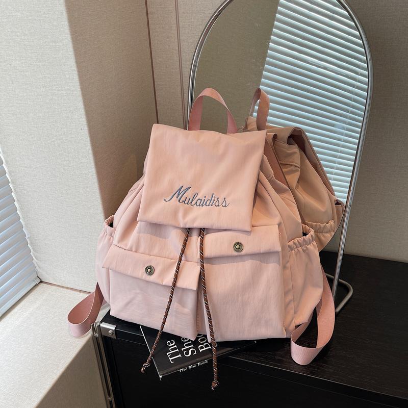 Summer New Casual Solid Color Large-capacity Backpack Fashionable and Popular School Travel Backpack