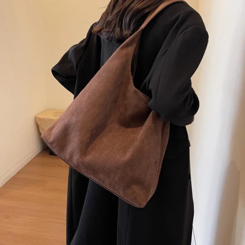 New Tote bag hand bill of lading shoulder women's bag retro simple large bag