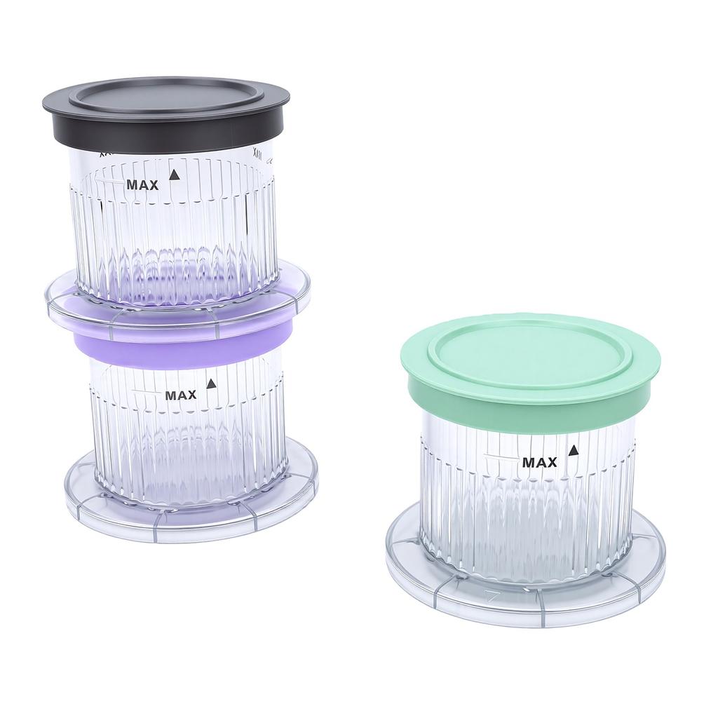 3pcs Ice Cream Pint Containers Set Ice Cream Freezer Storage Cups for Homemade Desserts Sharing