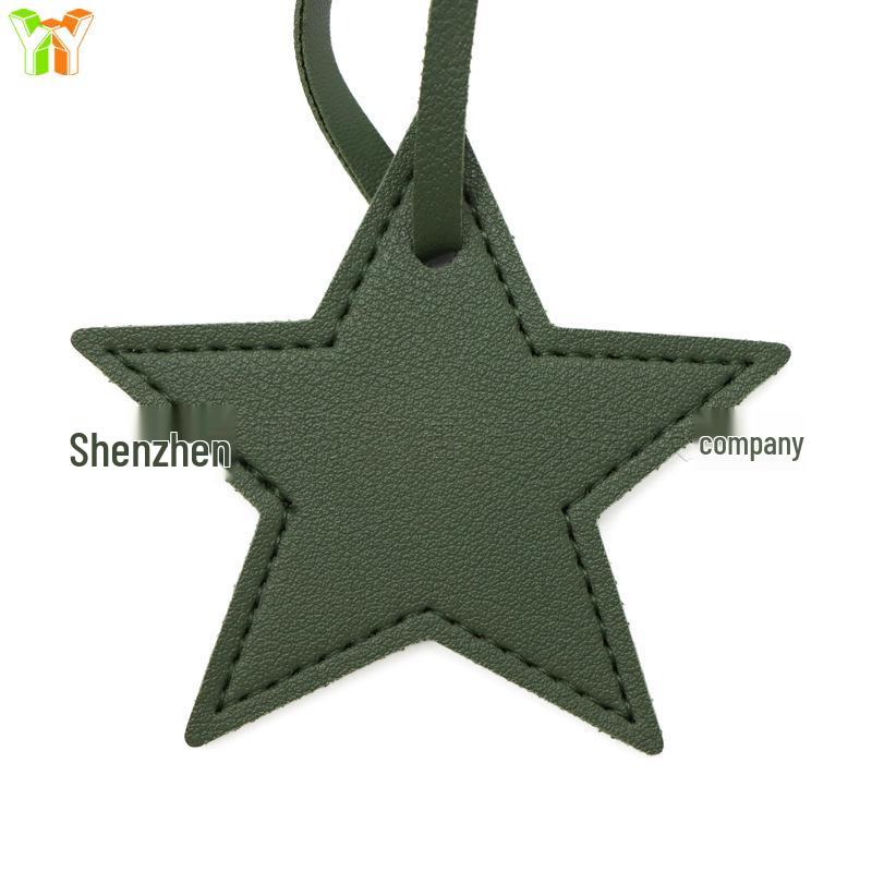 Japanese-Korean Simple Star Pendant Bag Ornament with Leather Lanyard
