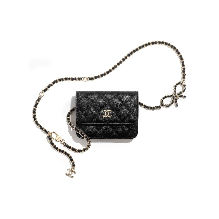 CHANEL Grain Calfskin Fanny Pack Women's Black AP3352-B10706-94305
