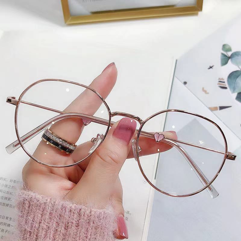 Polygon Anti Blue Light Glasses Unisex Hip Hop Plain Metal Frame Eyeglasses for Men Women Wedding Party