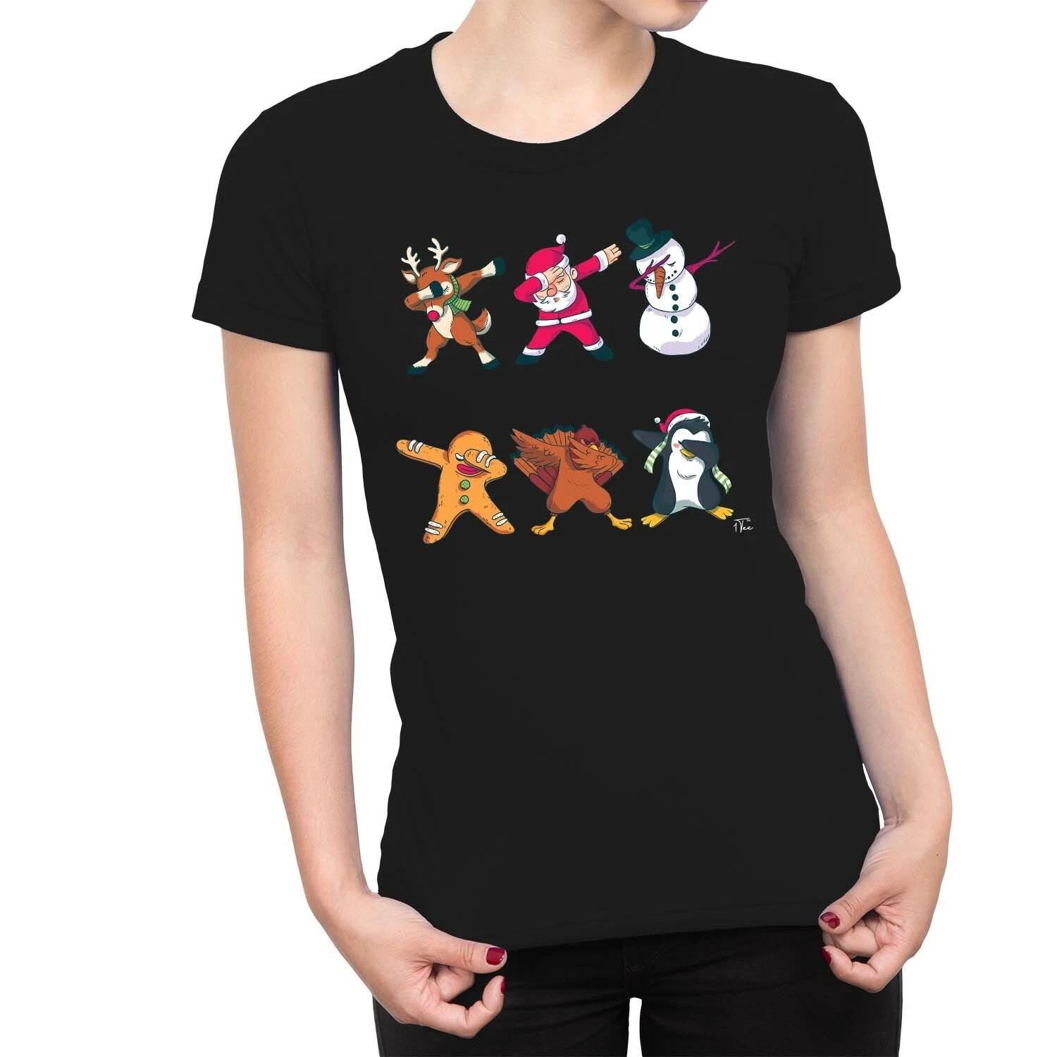 1Tee Womens Dabbing Christmas Characters  T-Shirt M