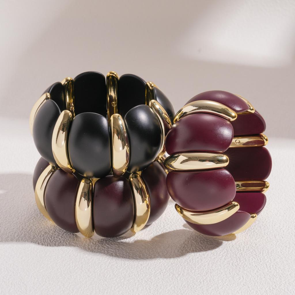 Acrylic geometric round splicing bracelet dark wind personality unique feeling jewelry