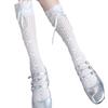 Süße Ballett-Spitzensocken für Mädchen mit Schleife – Weißes Netzmuster
