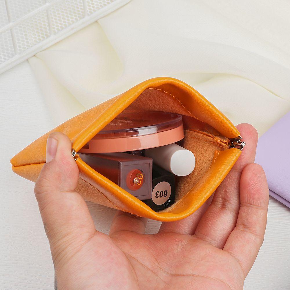 Fashion PU Leather Earphone Storage Bag Coin Pocket Purse Mini Wallet Key Organizer Money Change Pouch Women Credit Card Holder