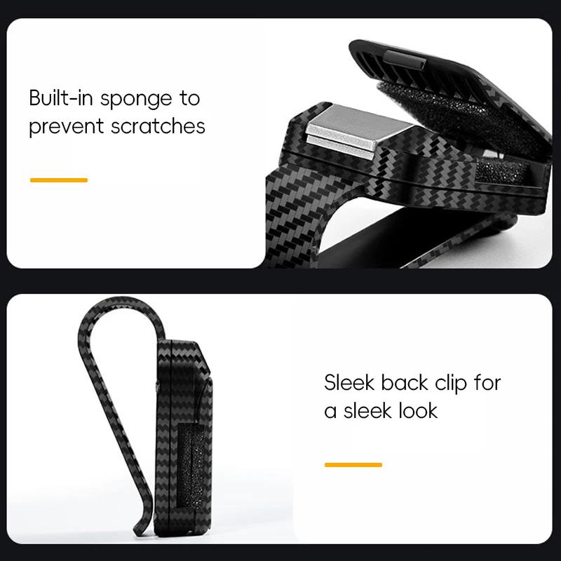 New Car Sunglasses Clip Sun Visor Glasses Holder Card Ticket Holder Stable Storage Clips Carbon Fiber Pattern Eyeglasses Hanger