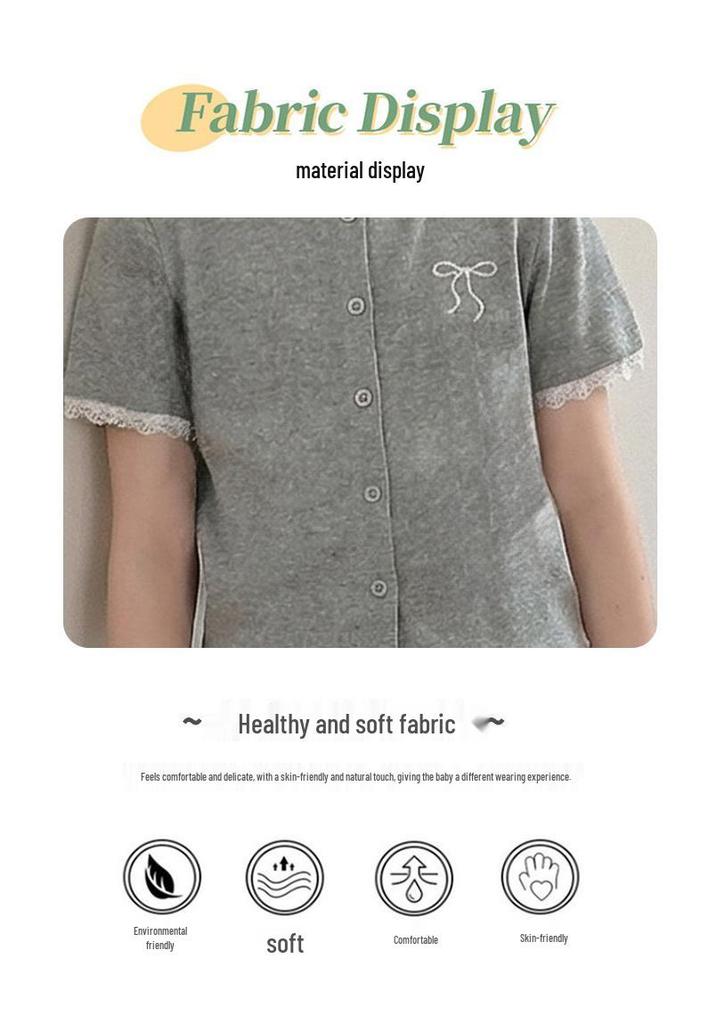 Girls' Korean Style Summer Two-Piece: Short Sleeve T-shirt & Bow Skirt