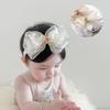 Mesh Bows Baby Headband Princess Bowknot Crown Hair Bands for Newborn Girls Elastic Infant Turban Headwear Kids Hair Accessories
