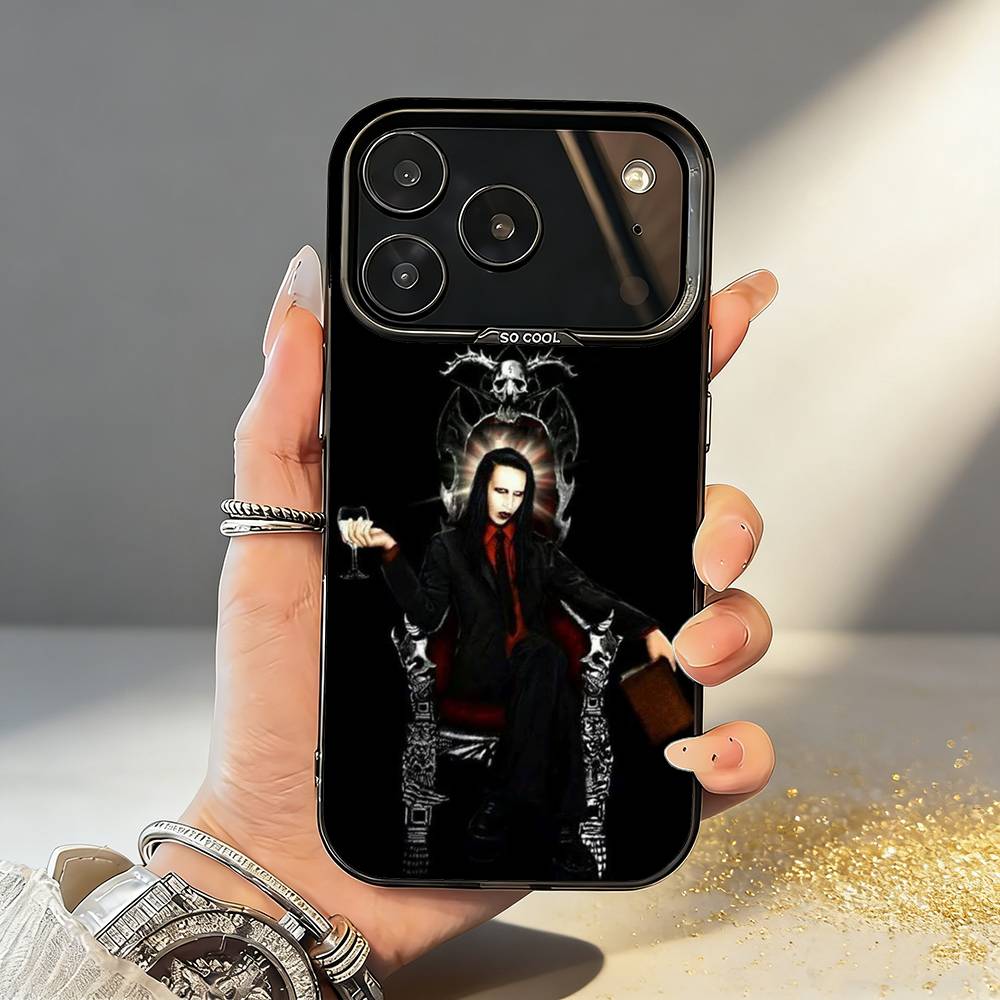 

M-Manson M-MarilynS Singer Phone Case For iPhone17 16 15 14 13 12 Pro Max Grey Black Matte Laser Metallic Aurora Funda iPhone13PRO