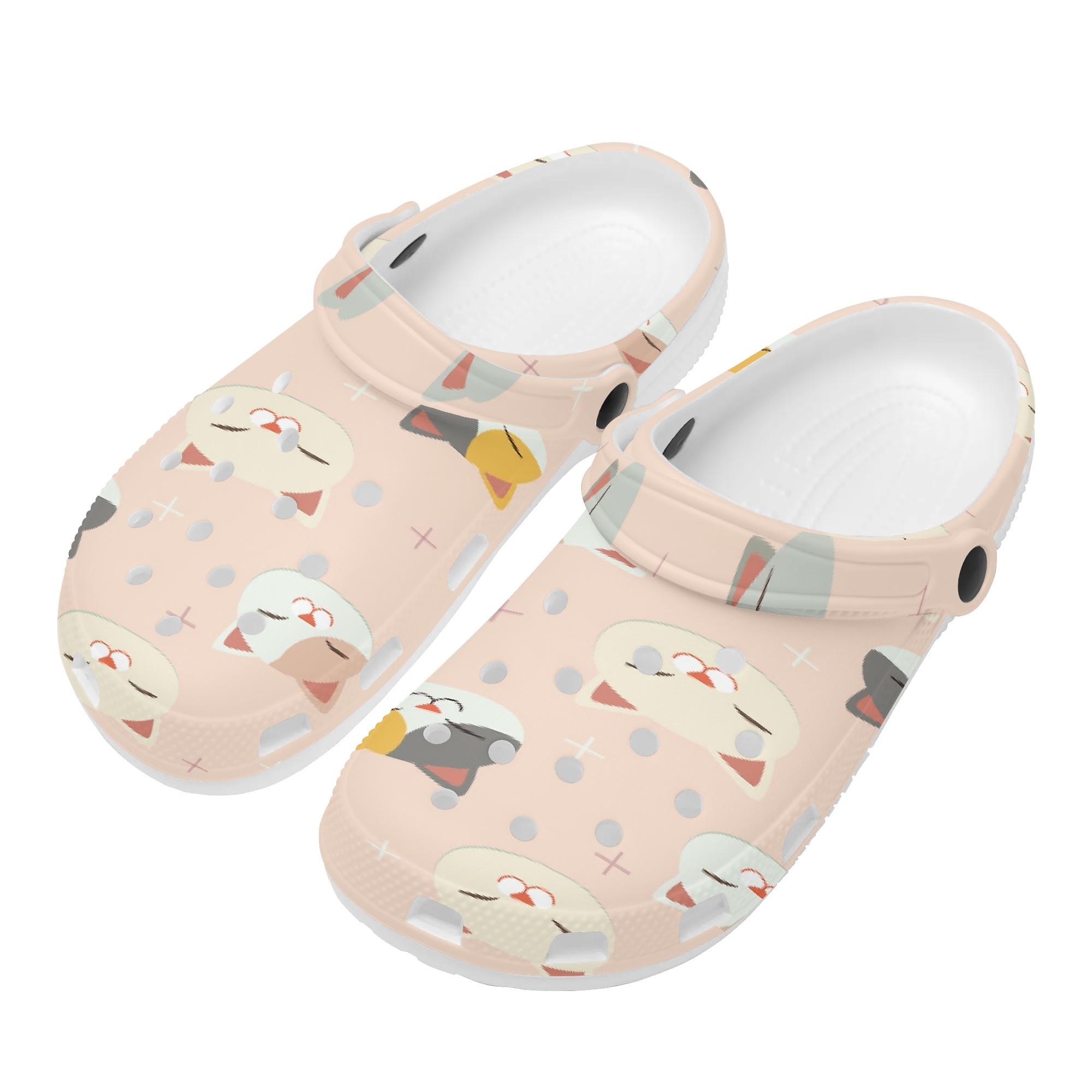 Women Men Trendy Printed EVA Casual Clogs Quick Dry Lightweight Slip On Soft Shoes Lightweight Summer Sandals Daily Walking 36 белый