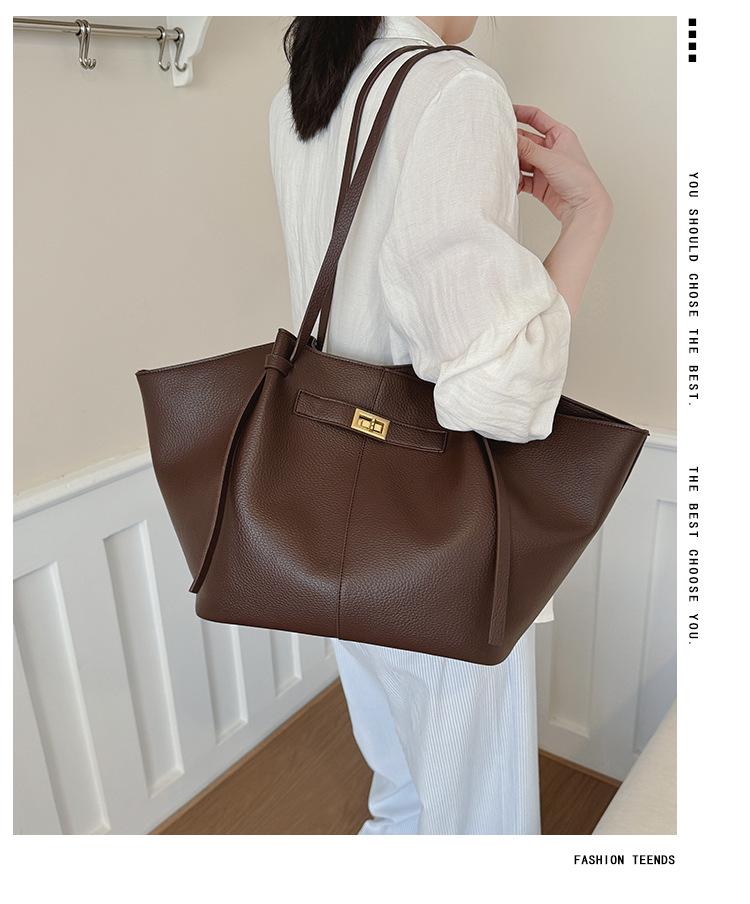Cross Retro High-End Women's Versatile Tote, European-American Fashion, Large Capacity Shoulder Bag