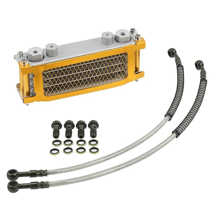 Motocross Aluminium Oil Cooling Radiator System Motorcycle Oil Cooler Radiator for 50-140cc Dirt Universal Radiator Kit