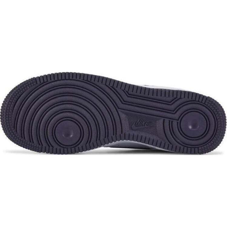 New Nike Air Force 1 Anti Slip Wear Resistant Low Top Kids' Skateboarding Shoes White/Black/Purple FV5948-111