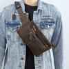 Nouveau Sac de Poitrine, Sac Homme Rétro, Sac Ceinture en Cuir, Petit Sac de Sport d'Extérieur, Sac à Bandoulière en Cuir de Vachette, Sac de Moto, Multifonctionnel