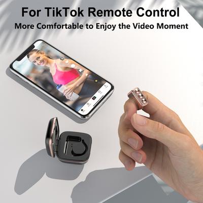 Bluetooth-compatible Scrolling Ring Clicker Remote Control Ring for Camera Video Shutter Selfie Button