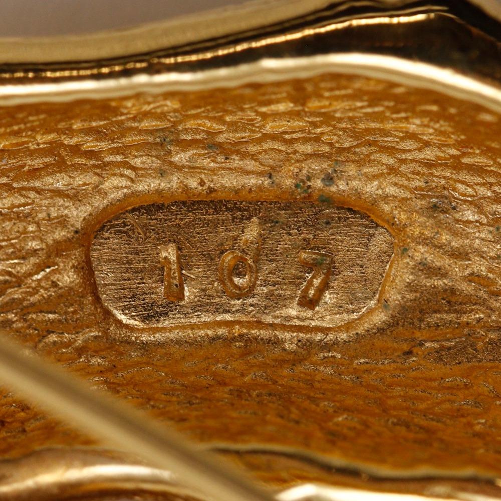 Chanel Bamboo COCO Mark Brooch Vintage Plated Gold 35g Women Used