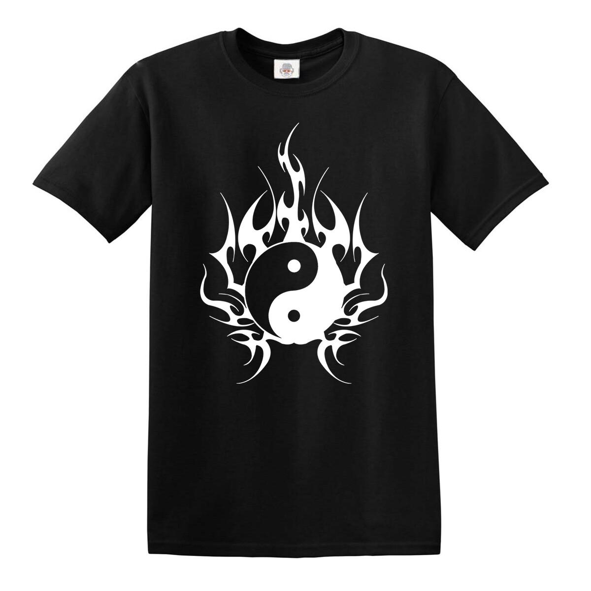 YIN YANG TRIBAL T-SHIRT Tattoo Celtic Rock Metal yinyang Music Goth tshirt Top S разноцветный