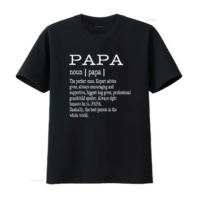Papa Definition Grandpa Father S Day S Men T Shirt Vintage Washed Homme Breathable Versatile Stylish Stretched Casual Fashion