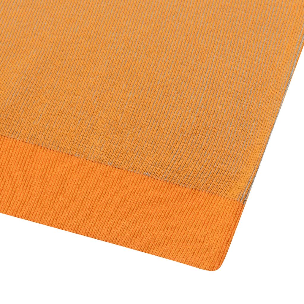 LEDEPT Two-Tone Open Collar Raglan Pullover [Orange]