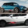 2pcs Union Jack Car Door Side Racing Stripe Decal Sticker For MINI Cooper S One JCW F55 F56 F60 R55 R56 R60 Auto Accessories