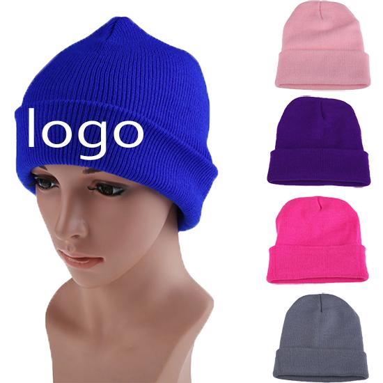 Fashion Wholesale Beanie Hats Embroidery Logos Custom Winter Knit Cap for Men & Women Beanie Knitted Caps 21*22cm or as request чёрный