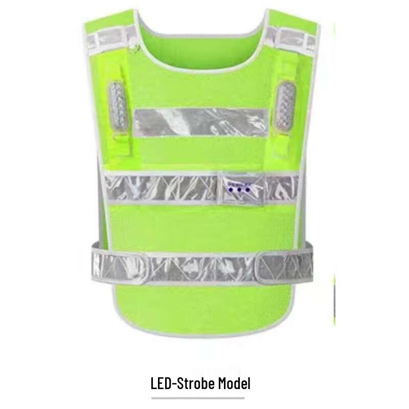 OLOMM High-Visibility Reflective Safety Vest with Flashing Light One Size
