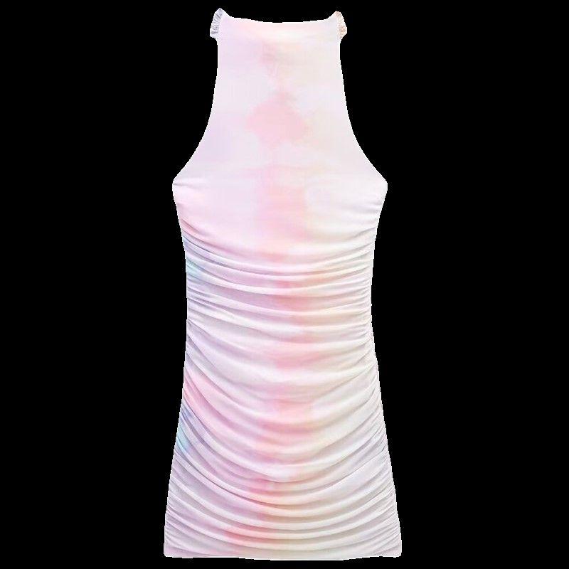 Fashion Style 2024 Summer New Arrival Women's Clothing Stylish Print Silk Net Short Dress 3071001 050