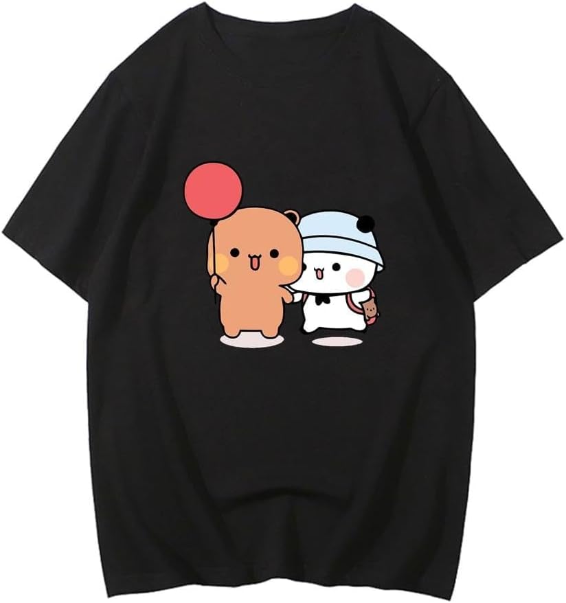 Bubu dudu Cotton EU Size top Manga Graphic Men Tshirt Comic Streetwear y2k Male Clothing Black XL чёрный