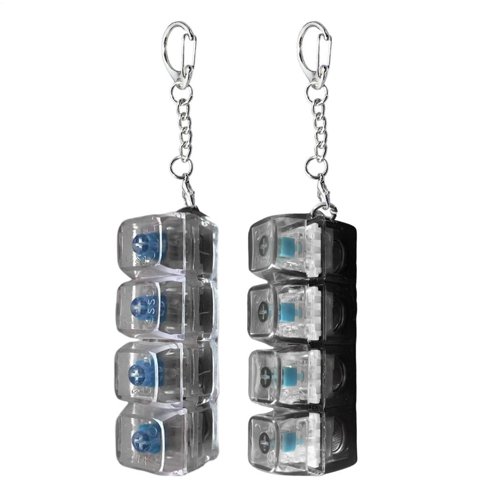 Fidget Toys LED Keyboard Keychain Crystal Clicker Sensory Toy for Stress Relief Keyboard Keychain Fidget Gadget for Adults Kids