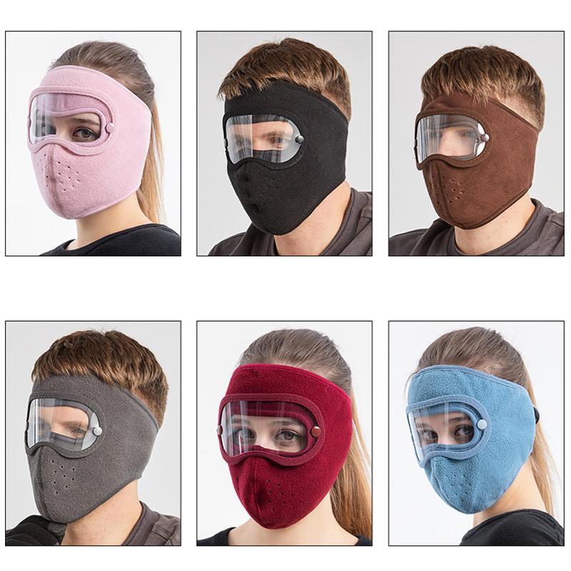 Unisex Winter Outdoor Cycling Mask Full Face Protection with Anti-Fog Goggles Suitable for Skiing Outdoor Activities Windproof