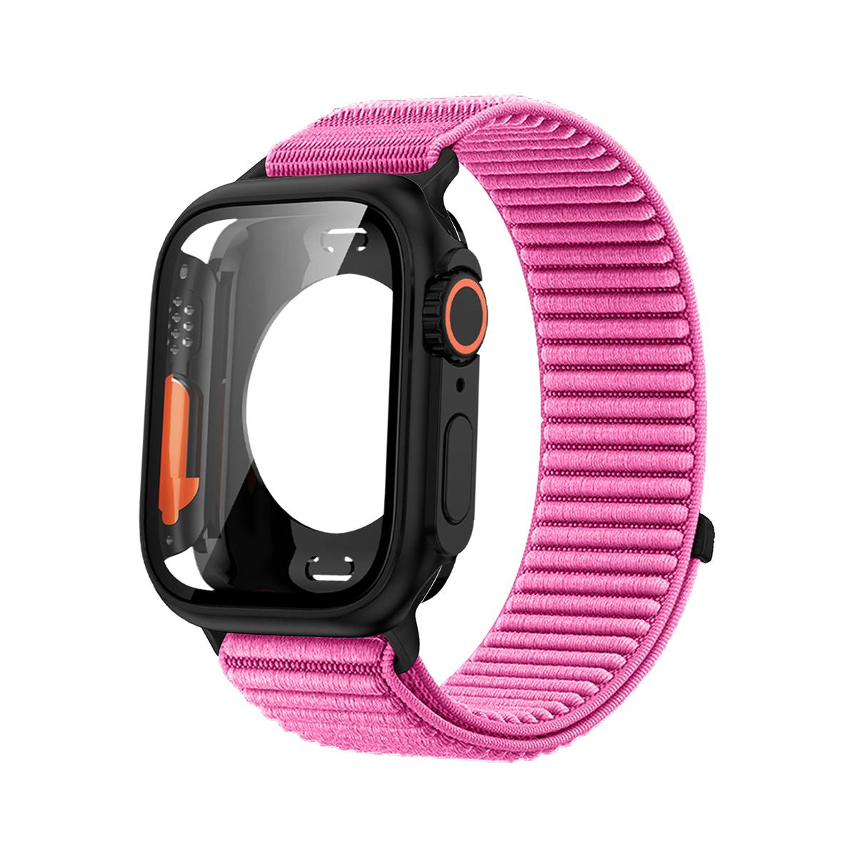 

Ремешок+Чехол Для Apple Watch S11 10 9 8 7 6 5 4 Нейлоновый Спортивный Ремешок Стекло+Полное покрытие Бампер Для Iwatch 46 45 44 40 41мм Браслет 40MM For 6 5 4 SE