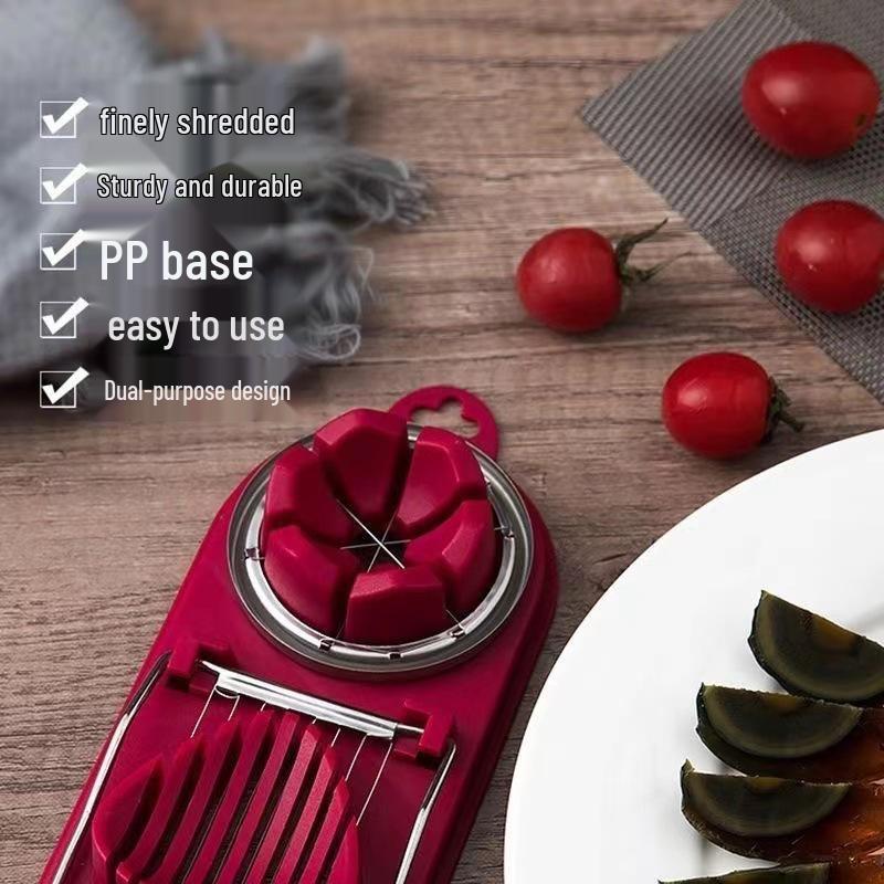 Multifunctional Stainless Steel Egg Slicer for Century & Pine Flower Eggs - Household Fancy Cutter Gadget