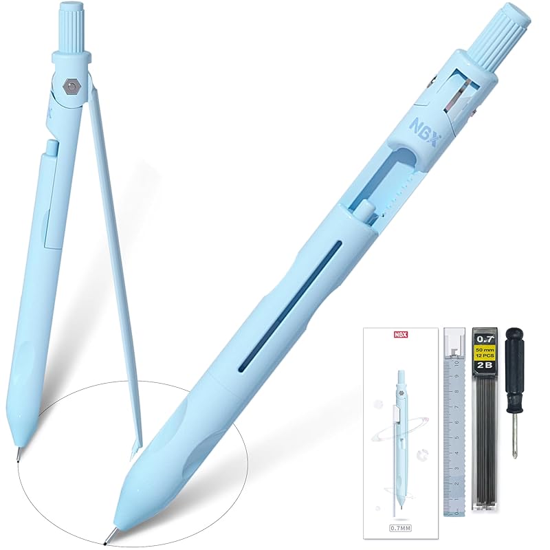 

Mechanical pencil (with compass) mechanical pencil pencil compass ruler With eraser 4 in 1 set drafting sketch lighting drawing circle maker drawing