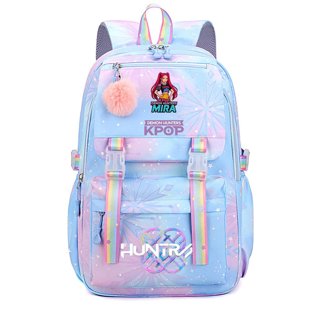 Niedlicher Anime K-Pop Dämonenjäger Aufdruck Große Kapazität Wasserdichter Rucksack Teenger Schüler Mädchen Junge Schultasche Büchertasche Damen Reisetasche Rucksack