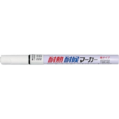 Okitsumo Heat-Resistant and Weather-Resistant Marker, Thin Type, White, TMKHOSO-20