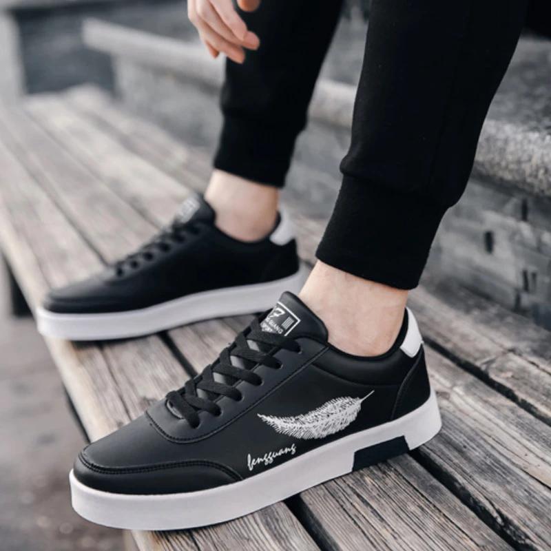 Herren Leder Freizeitschuhe Neu Bequem Abriebfest Herren Sportschuhe 2024 Mode Schnürschuhe Rutschfest Herren Vulkanisierte Schuhe