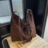 Frosted retro bag women's autumn and winter new large-capacity messenger casual versatile commuter tote bag